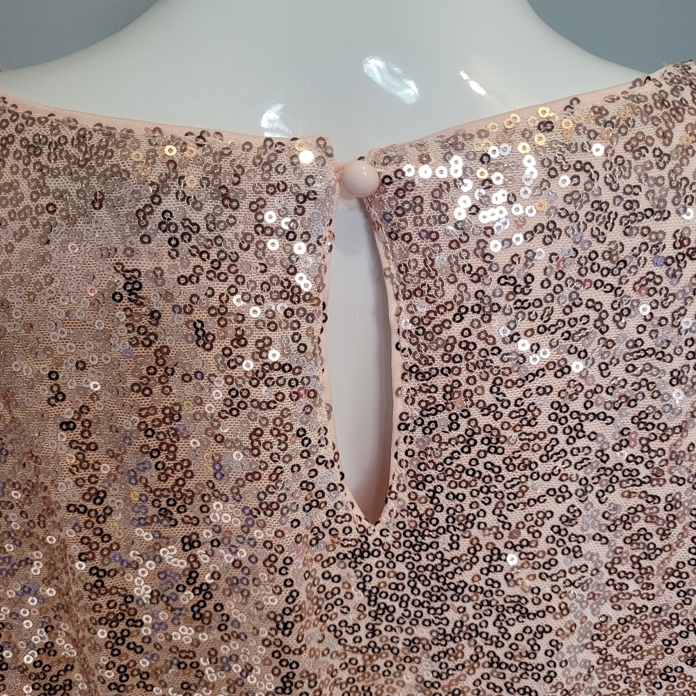 Grace Karin Pink Sequin Top with Belt, BNWOT, Size 2X - Picture 4 of 8